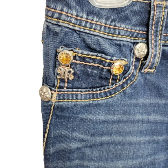 MISS ME💫Girl's Blue Skinny Jeans with Detail Stitching - Picture 8 of 12